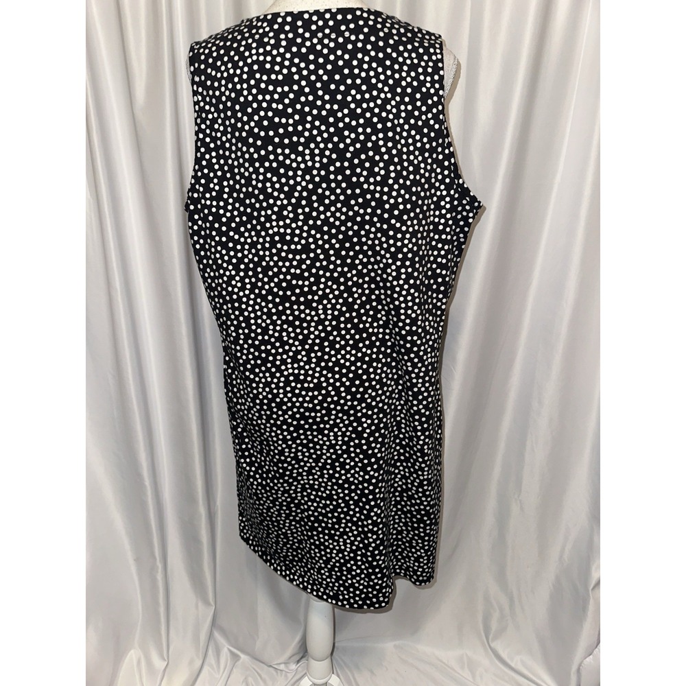Lands End T-shirt Dress Size Lg 14-16 Polka Dot v-neck Sleeveless Cotton - Picture 8 of 8